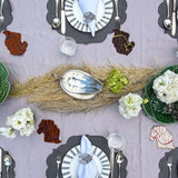 Plato Trinche Candy Cane Gris. Set de 4