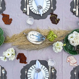 Plato Trinche Candy Cane Gris. Set de 4