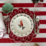 Platos de Ensalada con Cardenal Rojo, set de 4
