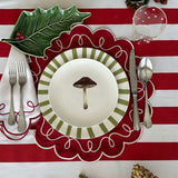 Platos Trinche Candy Cane Verde Olivo, set de 4