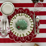 Platos Trinche Candy Cane Verde Olivo, set de 4