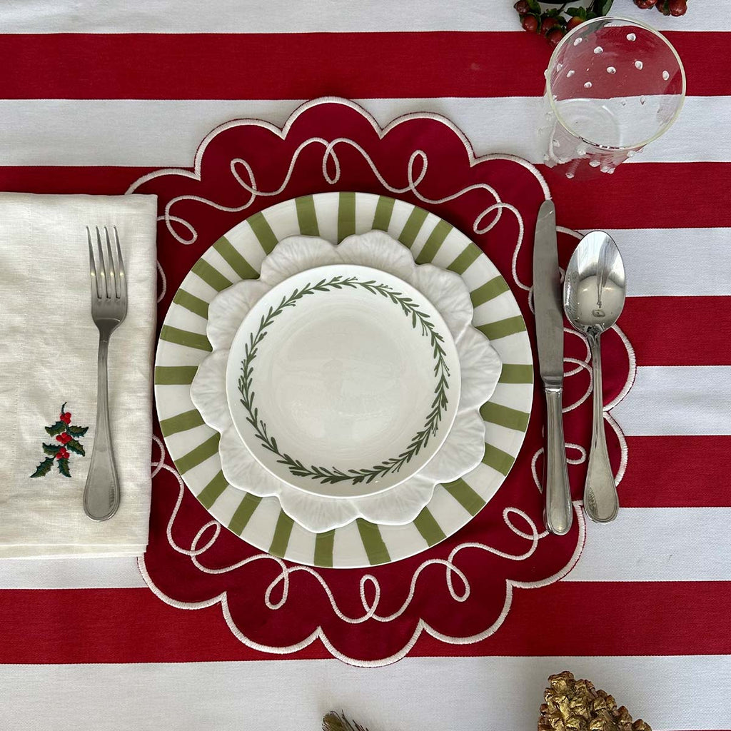 Plato Ensalada Geranio Blanco. Set de 4