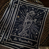 Set de Manteleria Talisman con Individuales, Servilletas, Servilleteros y Cocteleras en Lino Azul Marino con Bordado en Plateado