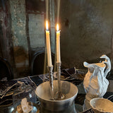 Candelabro Martelinado Vintage en Plateado, set de 2