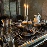 Candelabro Martelinado Vintage en Plateado, set de 2
