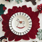 Plato Trinche Candy Cane Gris. Set de 4