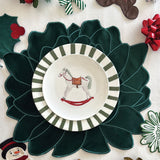 Plato TrincheCandy Cane Verde Bosque. Set de 4