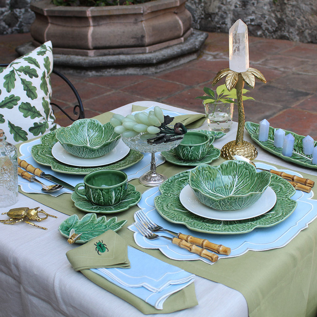 Plato Trinche Repollo Verde. Set de 4