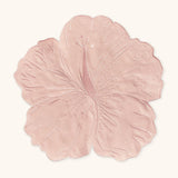 Individual Flor Hibiscus en Loneta de Algodón Rosa Pastel. Set de 4