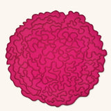 Individuales Flora en Algodón Fucsia Bordado de Celosía. Set de 4