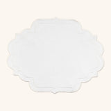 Individuales Hannah en Algodon Blanco con Bordado Ivory. Set de 4