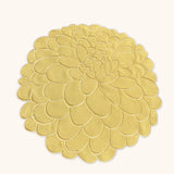 Individual Flor Dalia en Loneta de Algodón Amarillo Pastel. Set de 4
