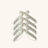 Servilleteros Moño de Terciopelo Ivory 16mm. Set de 4