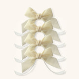 Servilleteros Moño de Terciopelo Ivory 36mm. Set de 4