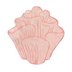 Individuales Arrecife de Coral Bordado en Algodón Rosa. Set de 4