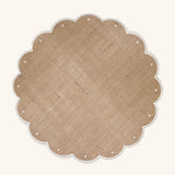 Individual Big Daisy de Yute con Orilla Bordada en Ivory. Set de 4