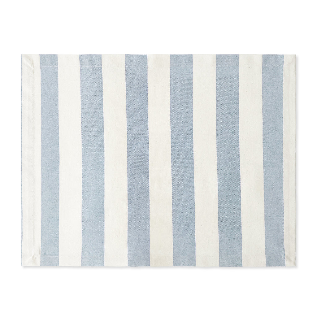 Mantel Individual rectangular con rayas blancas y azules, marca Zash