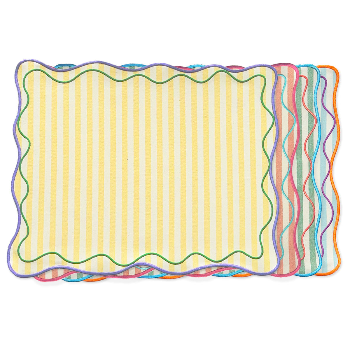 Manteles individuales de algodón con rayas y mix and match de colores vivos y alegres, marca Zash