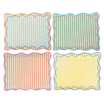 Set con 4 manteles individuales de rayas diferentes colores, perfectos para la primavera y el verano por lo alegres y vivos, marca Zash