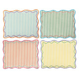 Set con 4 manteles individuales de rayas diferentes colores, perfectos para la primavera y el verano por lo alegres y vivos, marca Zash