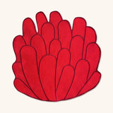 Individuales Arrecife de Anemona en Algodón Rojo. Set de 4