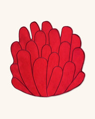 Individuales Arrecife de Anemona en Algodón Rojo. Set de 4