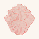 Individuales Arrecife de Coral Bordado en Algodón Rosa. Set de 4