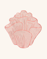 Individuales Arrecife de Coral Bordado en Algodón Rosa. Set de 4