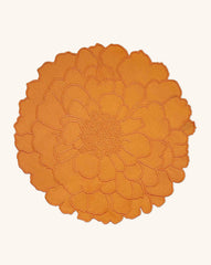 Individuales Flora en Algodón Naranja Bordado de Cempasúchil. Set de 4