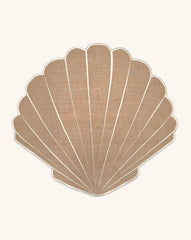 Individuales La Mar de Concha en Yute Bordado en Ivory. Set de 4