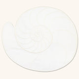 Individuales La Mar de Nautilus en Lino Blanco con Bordado Ivory. Set de 4