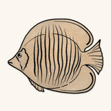 Individuales La Mar de Pez en Yute Bordados en Negro. Set de 4