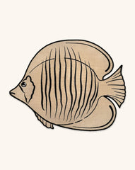 Individuales La Mar de Pez en Yute Bordados en Negro. Set de 4