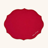 Individuales Mystic de Algodón Rojo con Bordado "Para siempre". Set de 4