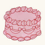 Individuales Sweet en Algodón Rosa Bordado en Forma de Pastel. Set de 4