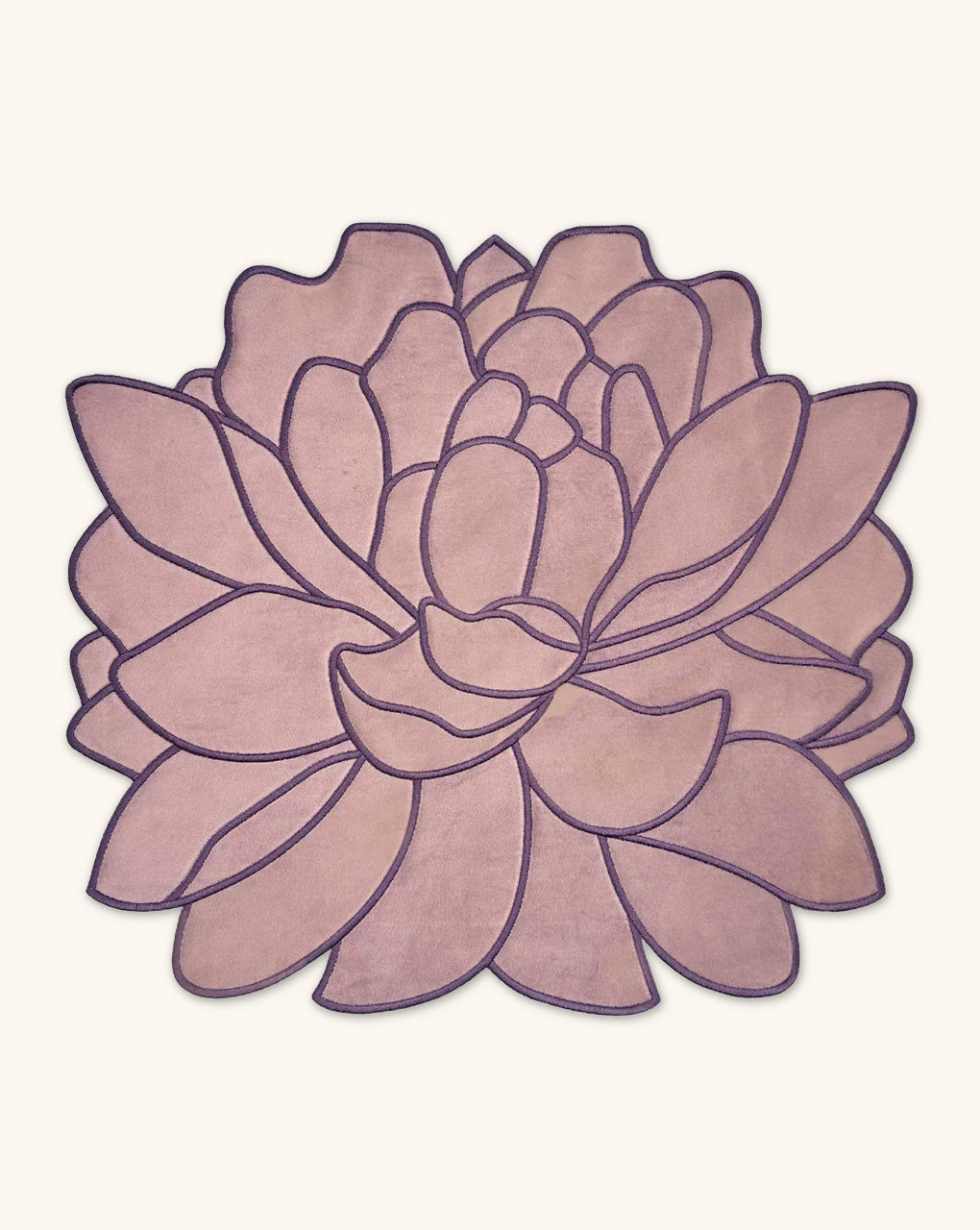 Individuales Blossom Bordado en Terciopelo Malva