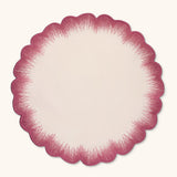 Individuales Vivi en Lino Rosa con Bordado de Pelitos. Set de 4