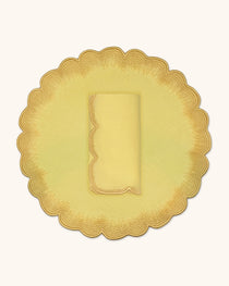 JUEGO DE 4 MANTELES VIVI AMARIOLLO CON 4 SERVILLTAS VIVI AMARILLO