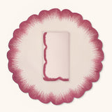 Set de Mantelería Vivi con Individuales y Servilletas en Lino Rosa con Bordado de Pelitos. Set para 4 personas