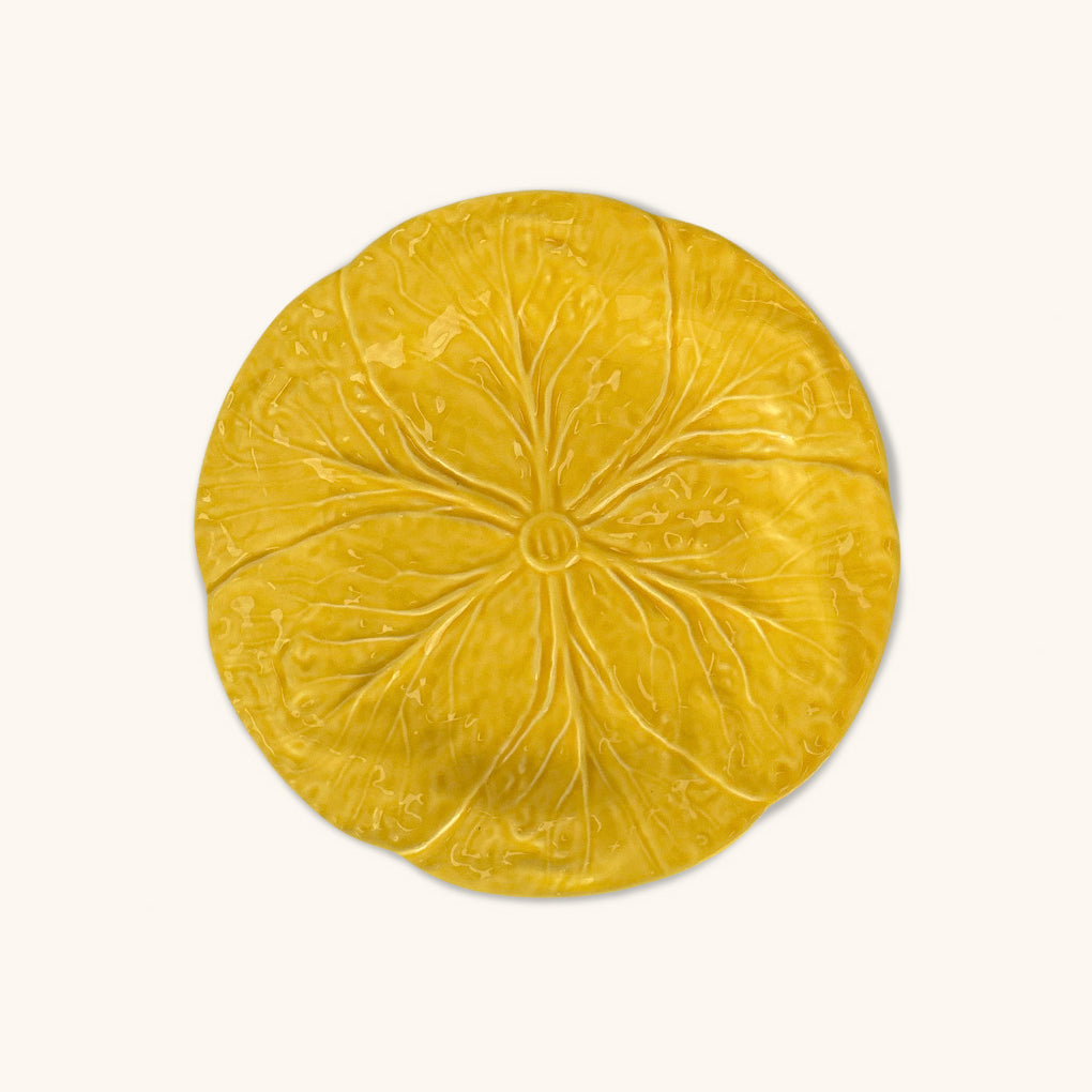 Plato Ensalada de Repollo Amarillo Canario. Set de 4