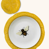 JUEGO DE 4 PLATOS TRINCHE DE REPOLLO AMARILLO, 4 PLATOS DE ENSALADA DE ABEJA Y 4 PLATOS DE PAN REPOLLO AMARILLO