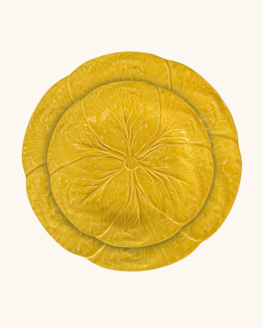 JUEGO DE 4 PLATOS TRINCHE DE REPOLLO AMARILLO Y 4 PLATOS DE ENSALADA DE REPOLLO AMARILLO