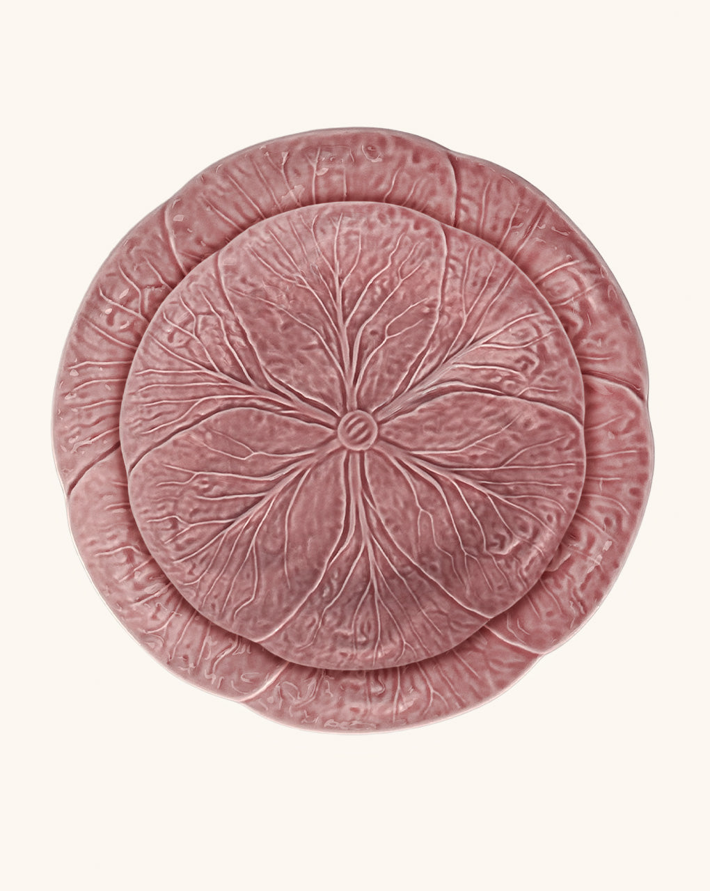 Vajilla con Platos Trinche y  Ensalada de Repollo Rosa Flamingo Set para 4 personas