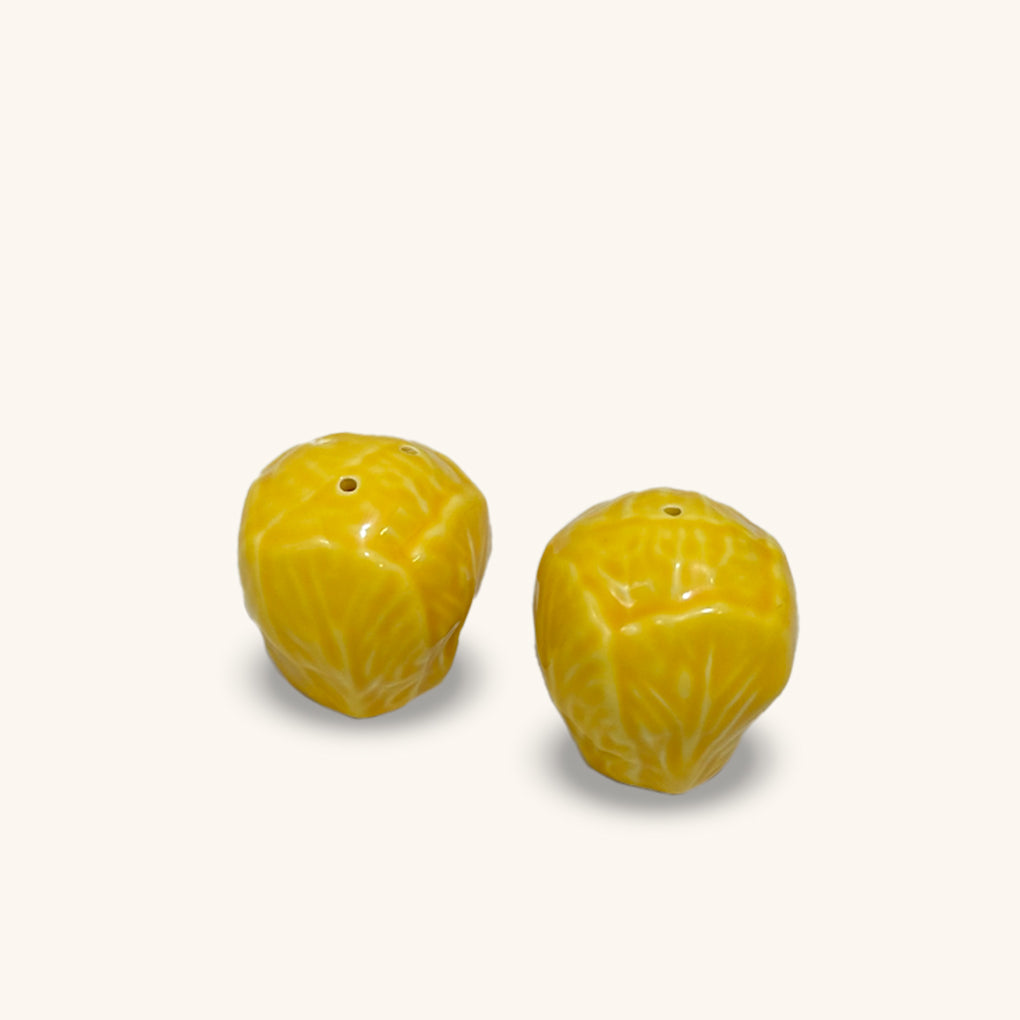 JUEGO DE SALERO Y PIMENTERO DE REPOLLO AMARILLO