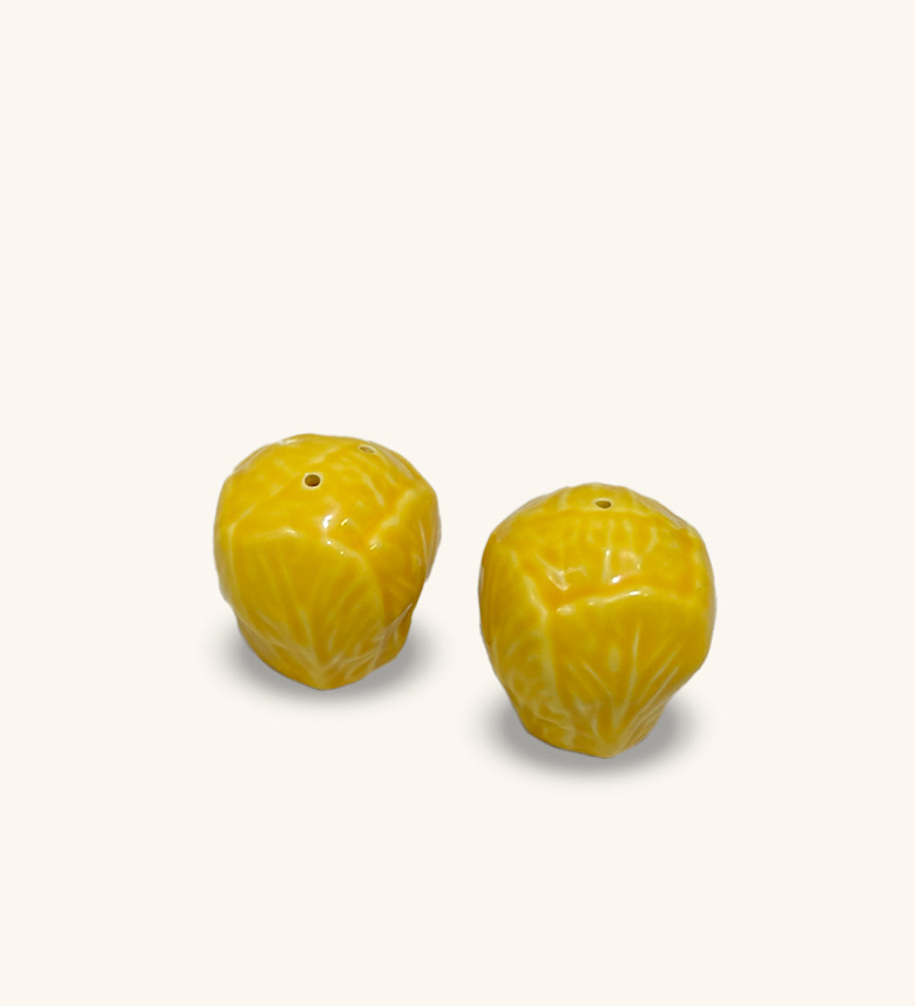 JUEGO DE SALERO Y PIMENTERO DE REPOLLO AMARILLO