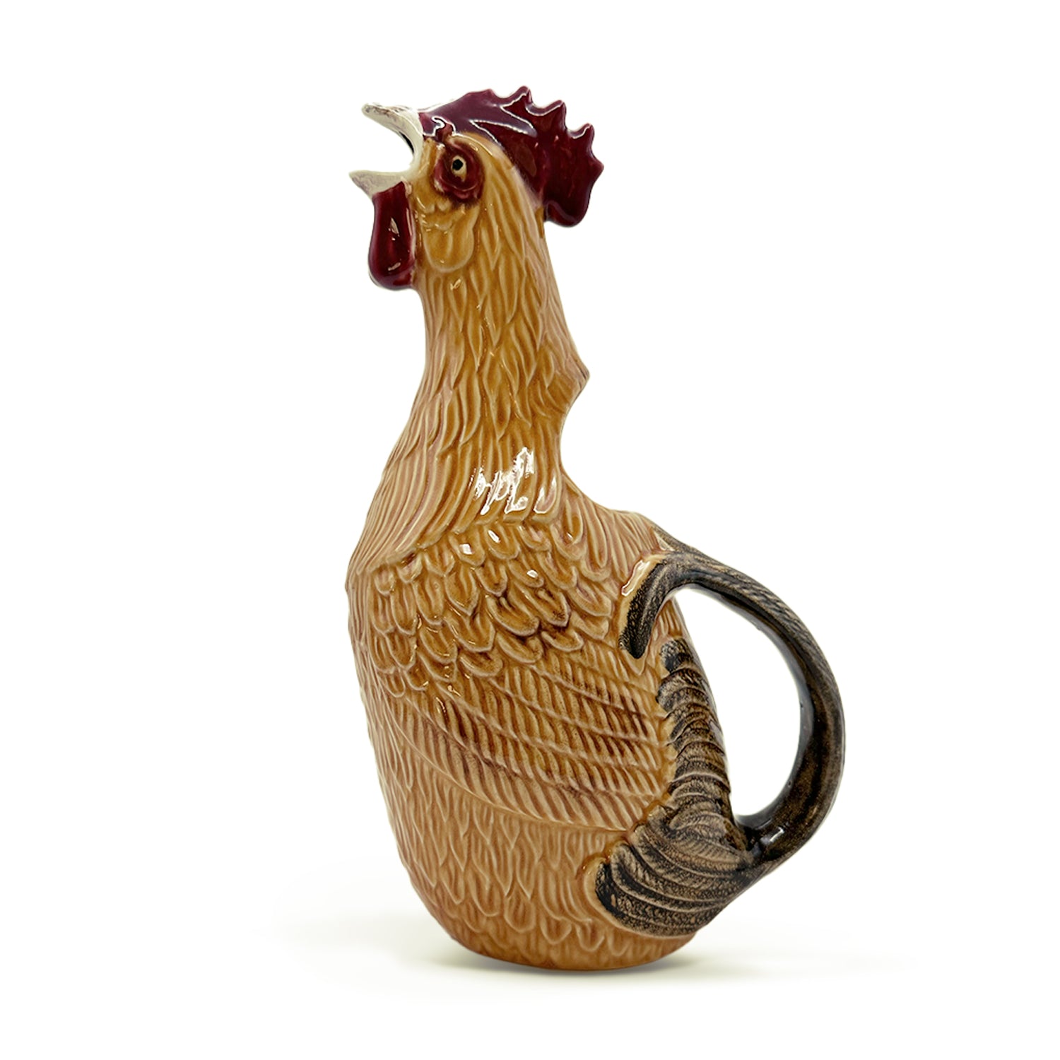 Jarra de cerámica en forma de Gallo de Bordallo Pinheiro