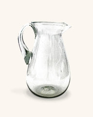 Jarra Paraíso de Vidrio Soplado Artesanal Transparente