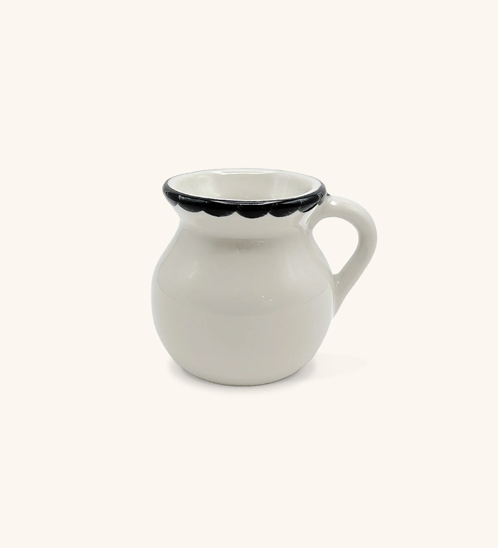 Jarrito para Café Puebla 280 ml en Blanco y Negro. Set de 4