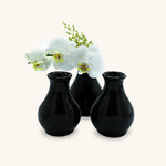 Juego de 3 Floreros de Cerámica Negra