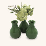 Juego de 3 Floreros de Talavera Verde